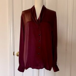 “ESCADA” Silk Button Down Collared Blouse